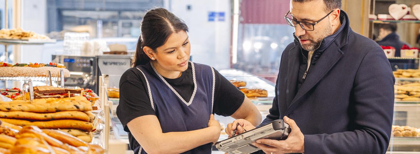 Commercial Délice & Création, en rendez vous chez un client boulanger